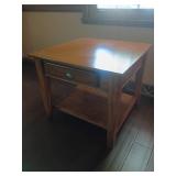 Wooden End Table with Drawer, 26x26x22"