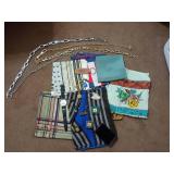 Lot Scarves, Chains, Pins, Watch