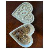 Jewelry Lot With Heart Trinket Dish