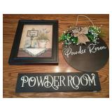Powder Room Wall Decor Lot, 3 Pieces