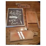 Kitchen Decor Lot With Washboard and Slicer