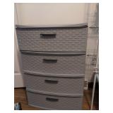 Gray 4-Drawer Plastic Storage Chest, 22" Wide