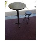 Round Pub Table With Folding Stool