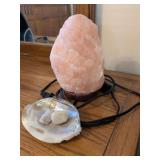 Himalayan Salt Lamp and Shell with Stones