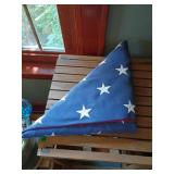 Folded American Flag with White Stars