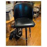 Black Vinyl Swivel Bar Stools