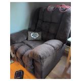 Oversized Brown Fabric Recliner Chair