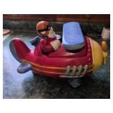 Santa Airplane Ceramic Cookie Jar