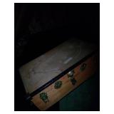 Wooden Steamer Trunk with Brass Hardware