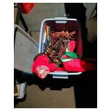 Storage Bin With Cooler Bags, Belts, and Misc