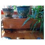 Wooden Plant Stand Box on Casters