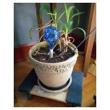 Decorative Potted Plant with Watering Globe
