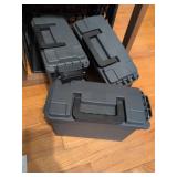 Three Plastic Ammo Storage Boxes