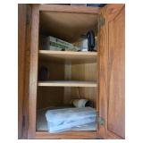 Wooden Kitchen Cabinet with Contents