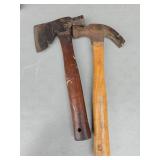 Hatchet and Claw Hammer Set with Wood Handles