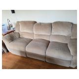 Three-Seat Reclining Fabric Sofa with Petware