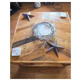 Rustic Wood Coffee Table With Star Decor