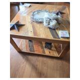 Square Wood Coffee Table With Lower Shelf