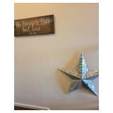 Decorative Metal Star and Wooden Plaque