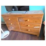 Six-Drawer Wood Dresser With Knob Pulls