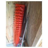 Orange Plastic Safety Fence With Metal Fence
