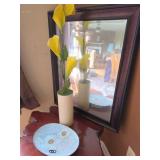 Ceramic Vase with Artificial Yellow Calla Lil