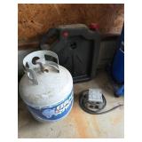 Propane Tank, Plastic Fuel Can, Junction Box