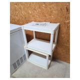 White Plastic Shelving and Ironing Board