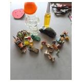 Lot: Toy Cars, Figurines, Avon Bottles