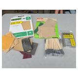 3M Sandpaper, Foam Brushes, and Steel Wool