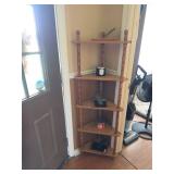 Five-Tier Wooden Corner Shelf Unit