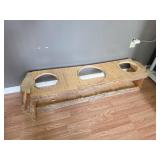Rustic Wooden Raised Pet Bowl Stand