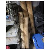 Five Cedar Poles, Mixed Sizes