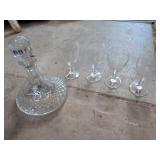 Tuscany Lead Crystal Decanter Set with 4 Stem