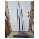 Three Heavy-Duty Utility Brooms