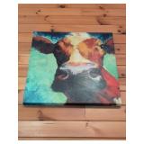 30-Inch Square Cow Canvas Art
