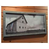 Framed Barn Photograph, 39 x 21 Inches