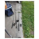 Three Spinning Fishing Rod and Reel Combos