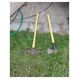 Pickaxe and Axe with Yellow Handles