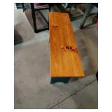 Wooden Bench with Heart Cutouts, 35.5x10.5in