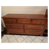 Wooden Dresser with 8 Drawers, 64x19x33 in