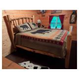 Rustic Full Size Log Bed with 60" Headboard