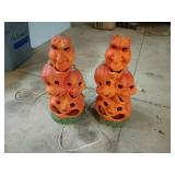 Pair 19 Inch Stacked Pumpkin Jack-O