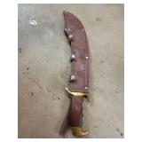 Fixed Blade Machete with Leather Sheath