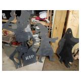 Three Painted Halloween Wood Cutouts