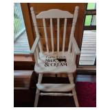 White Wooden 39" Tall Farmhouse High Chair