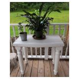 White Painted Wood Table, 18x32x30 in.