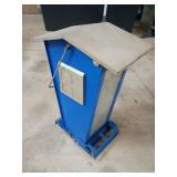 Blue Metal and Plexiglass Bird Feeder 16x11"