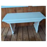 White Painted Wood Bench, 34x14x18 Inches
