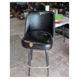 Black Vinyl Swivel Bar Stool with Metal Legs